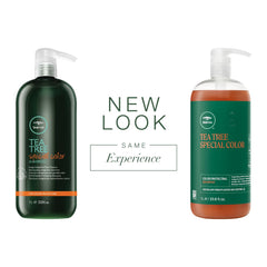 Tea Tree Special Color Shampoo pour demonstrates easy dispersion after shower routine