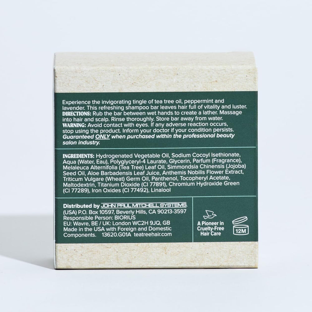 Tea Tree Special Shampoo Bar closeup highlights refreshing aroma.