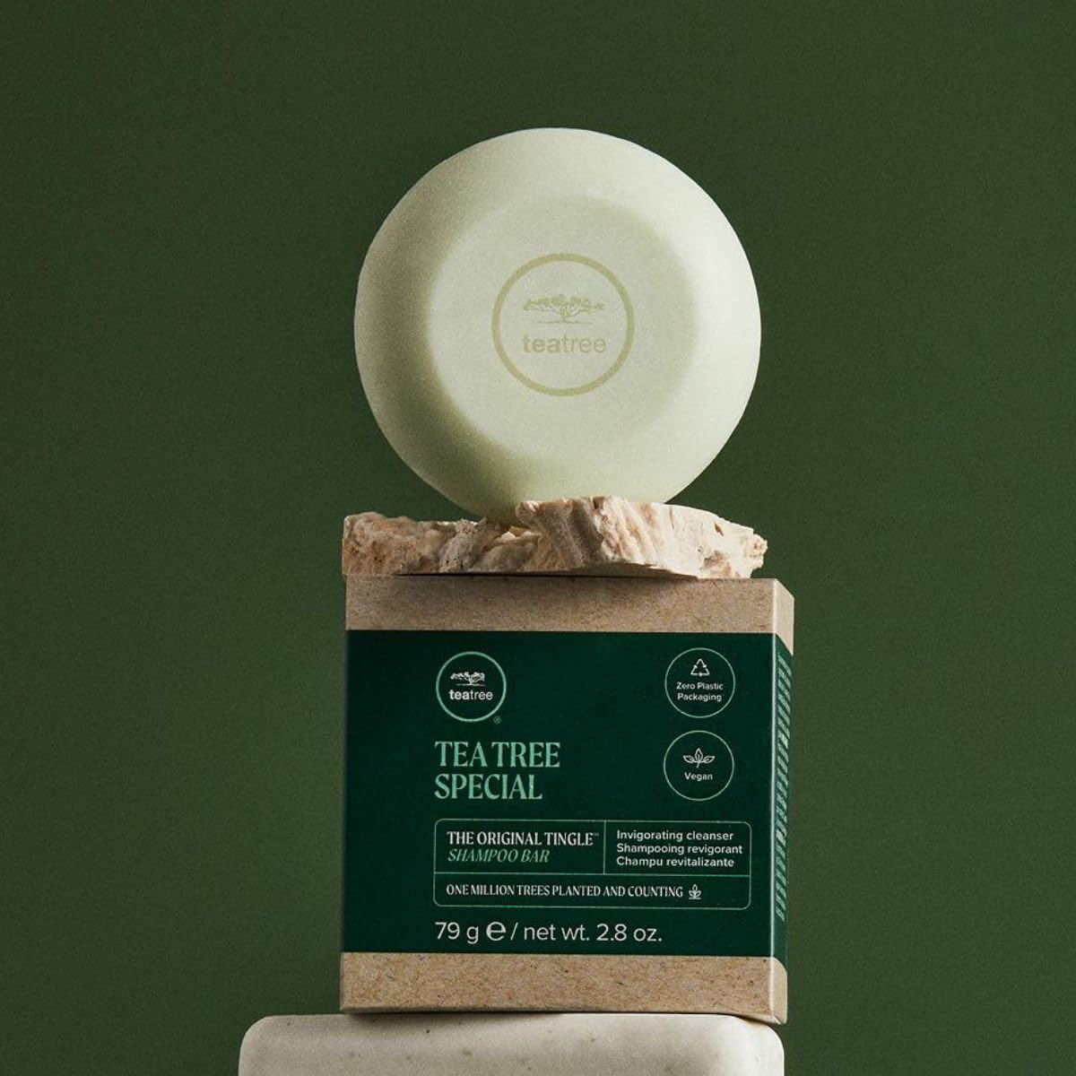 Tea Tree Special Shampoo Bar damp-hair use delivers quick lather.
