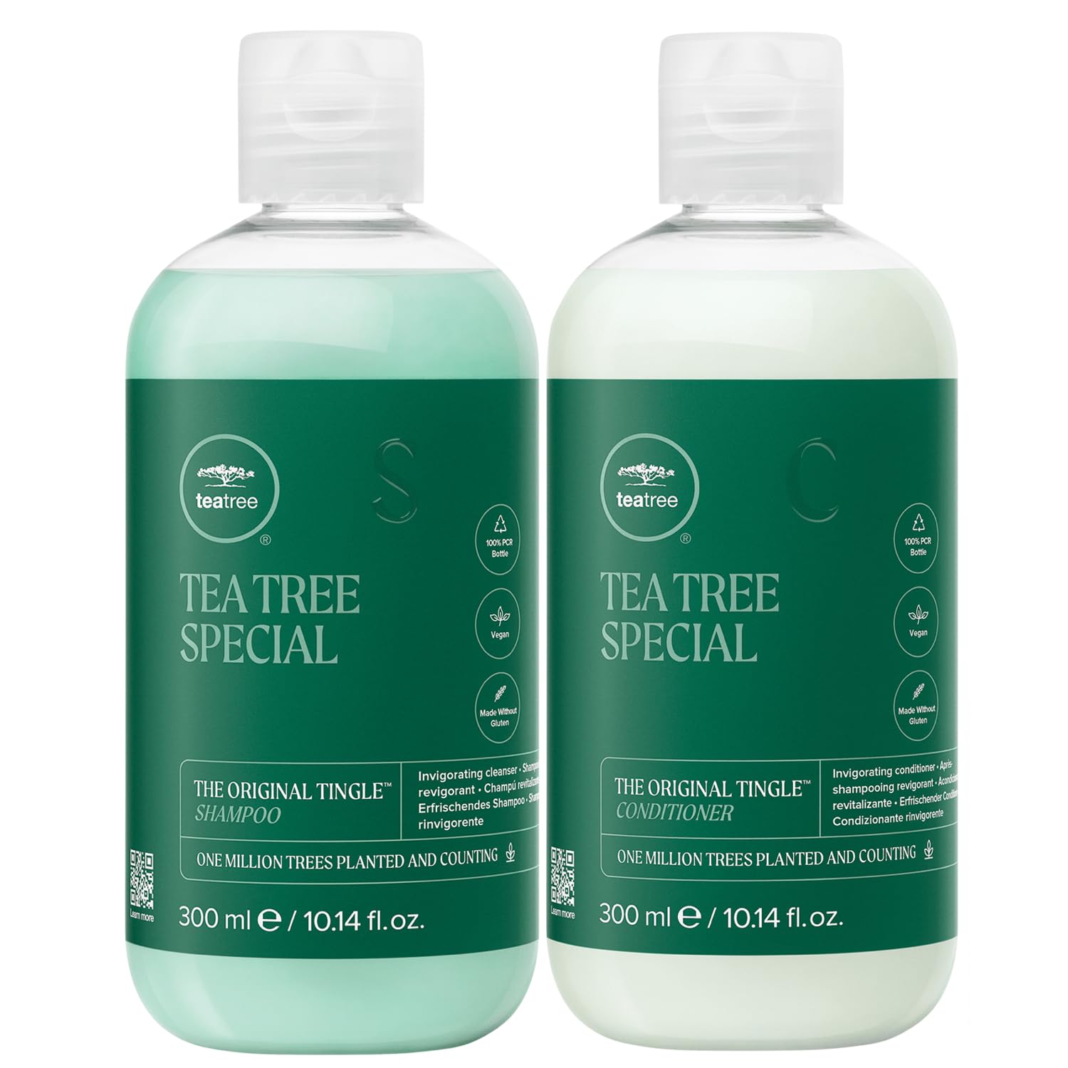 Tea Tree Holiday Gift Set packaging box highlights invigorating botanicals for refreshed hair.