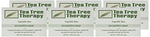 Tea Tree Therapy bar soap eucalyptus bars highlights 2% tea tree oil for skin comfort.