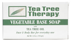 Tea Tree Therapy vegetable base soap bar with tea tree oil offers a refreshing daily cleanse.