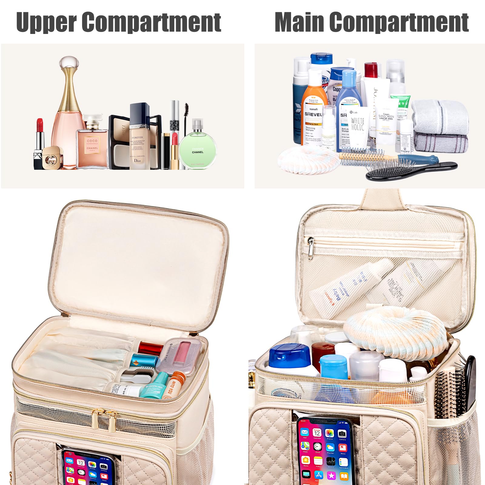 Tealari breathable mesh design promotes quick-dry ventilation for toiletries