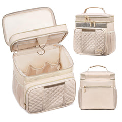 Tealari large leather toiletry bag open interior for travel essentials