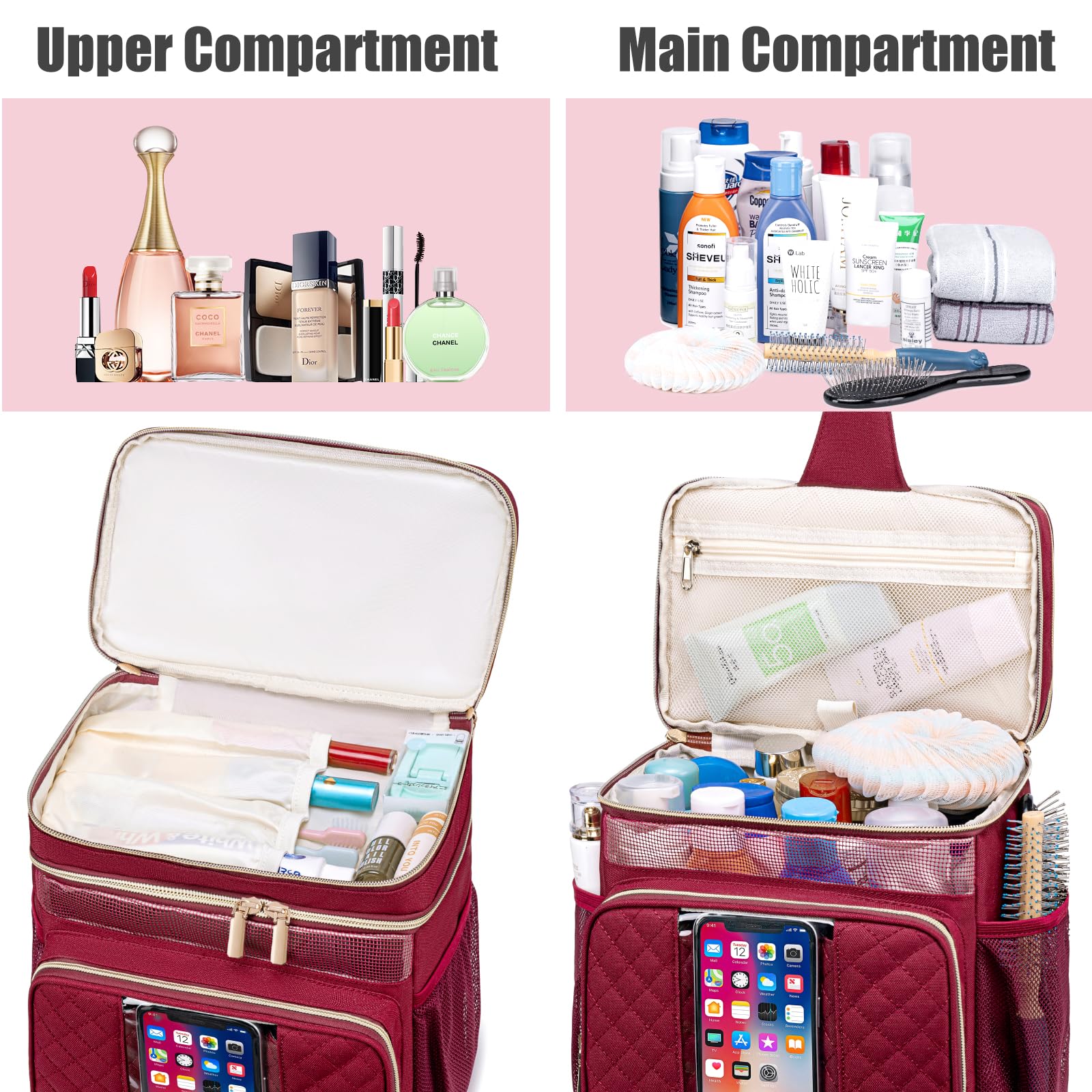 Tealari bag highlights durable gold-plated zippers for smooth access.