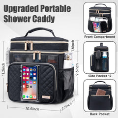 Tealari toiletry bag with sturdy hanging hook for hands-free use.