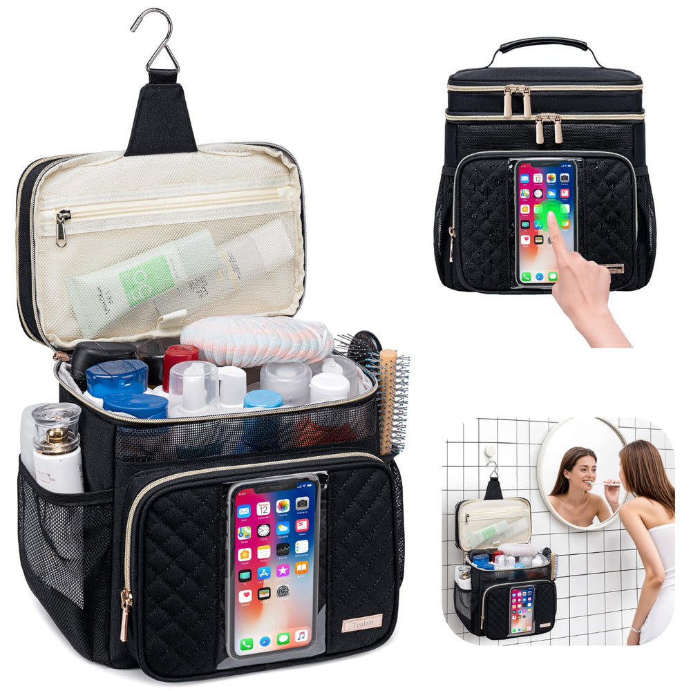 Tealari bag shows transparent waterproof phone pocket ideal for calls on the go.