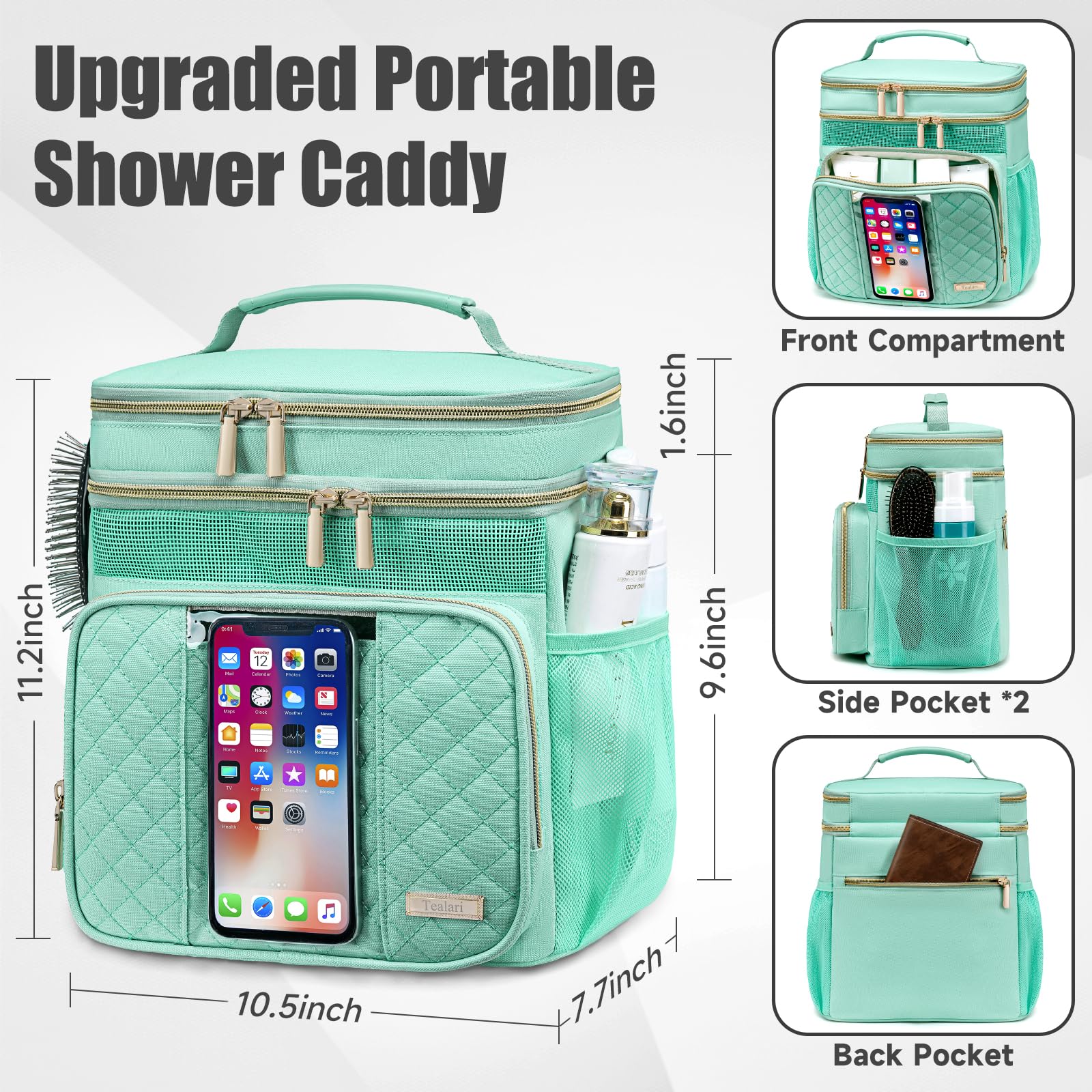 Tealari shower caddy hanging hook for dorm organization and easy access.