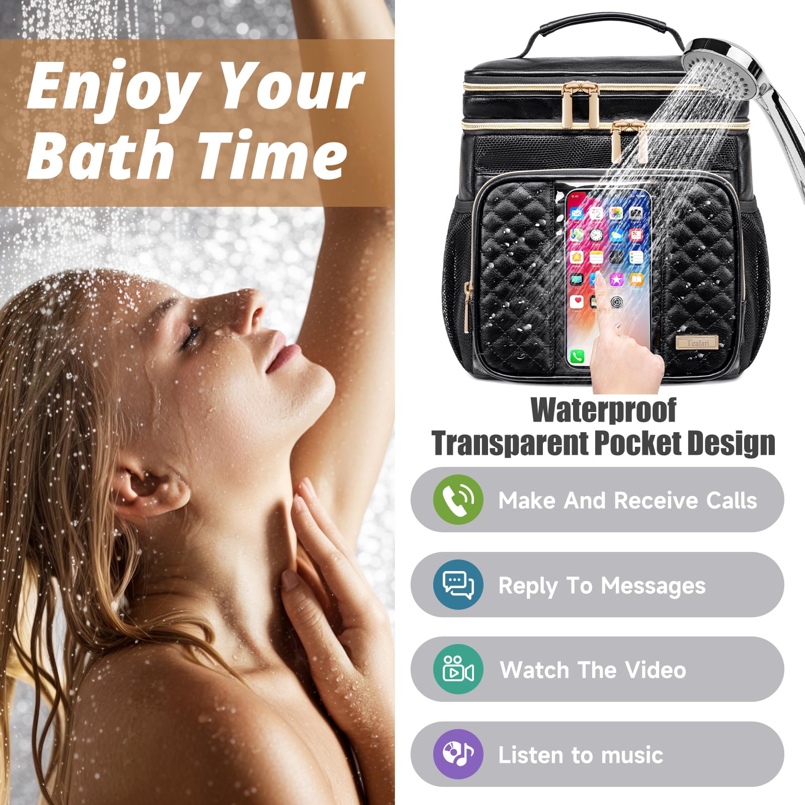 Tealari toiletry bag internal compartments organize cosmetics and toiletries neatly on trips