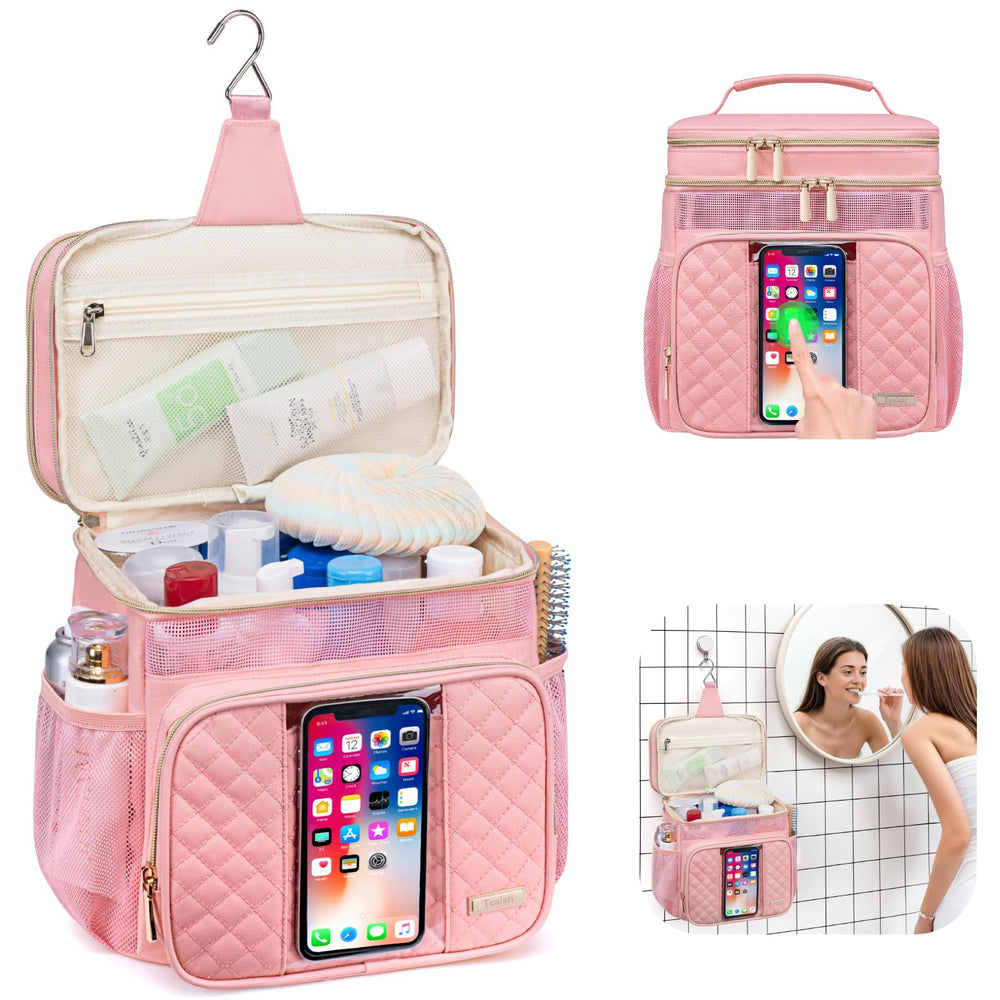 Tealari transparent phone pocket enables on-the-go calls and media access.
