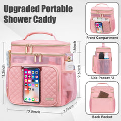 Tealari water-resistant shower bag keeps toiletries dry during gym or dorm use.