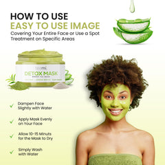 Teami Detox Face Mask texture shown as drying clay, signaling detoxification and readiness for rinse.