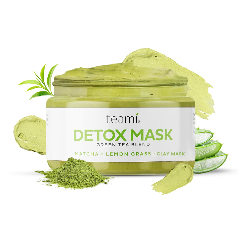 Teami Detox Face Mask packaging highlights cruelty-free formula for all skin types.
