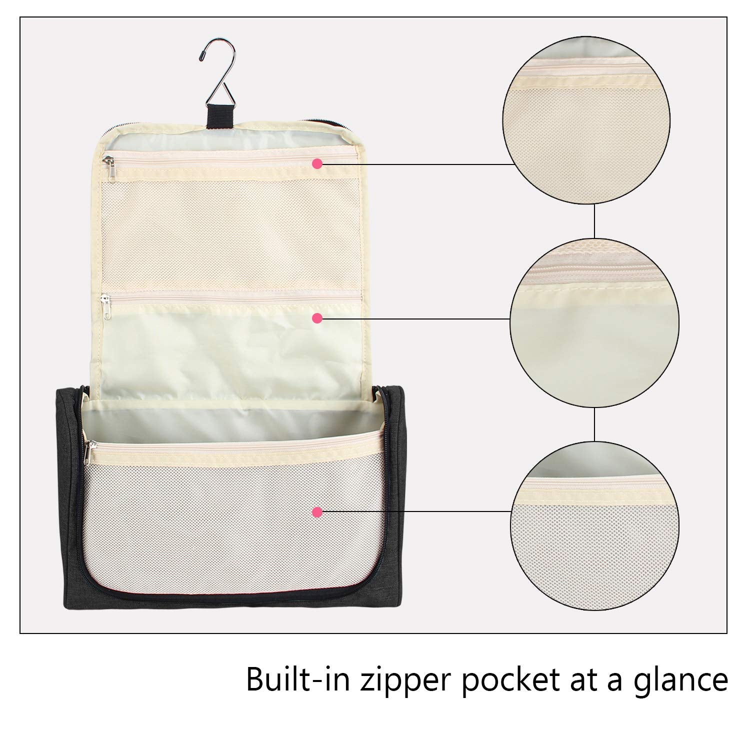 Teamoy Airwrap attachments pocket keeps brushes and care items neatly secured.