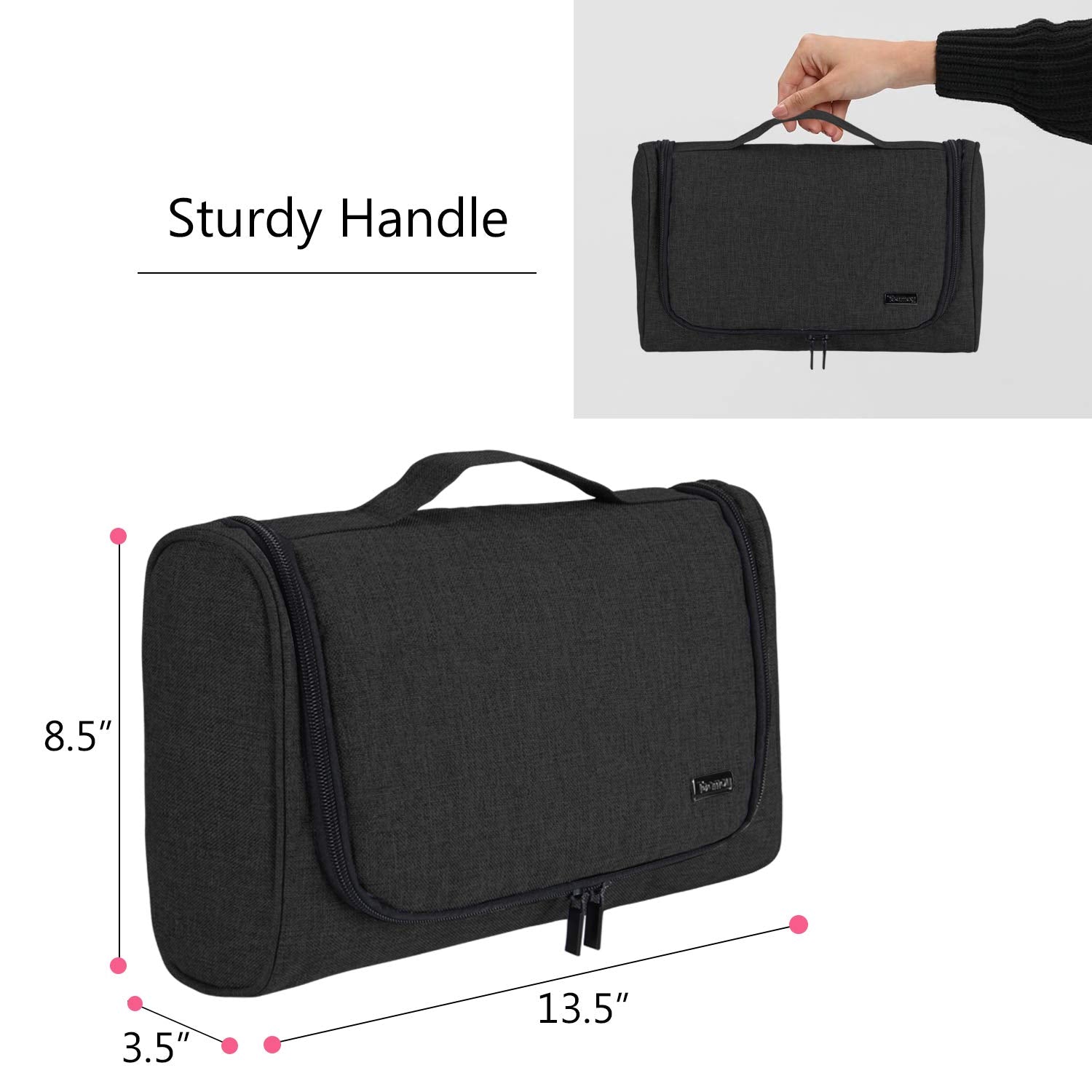Teamoy opened bag shows roomy interior for easy packing and access.