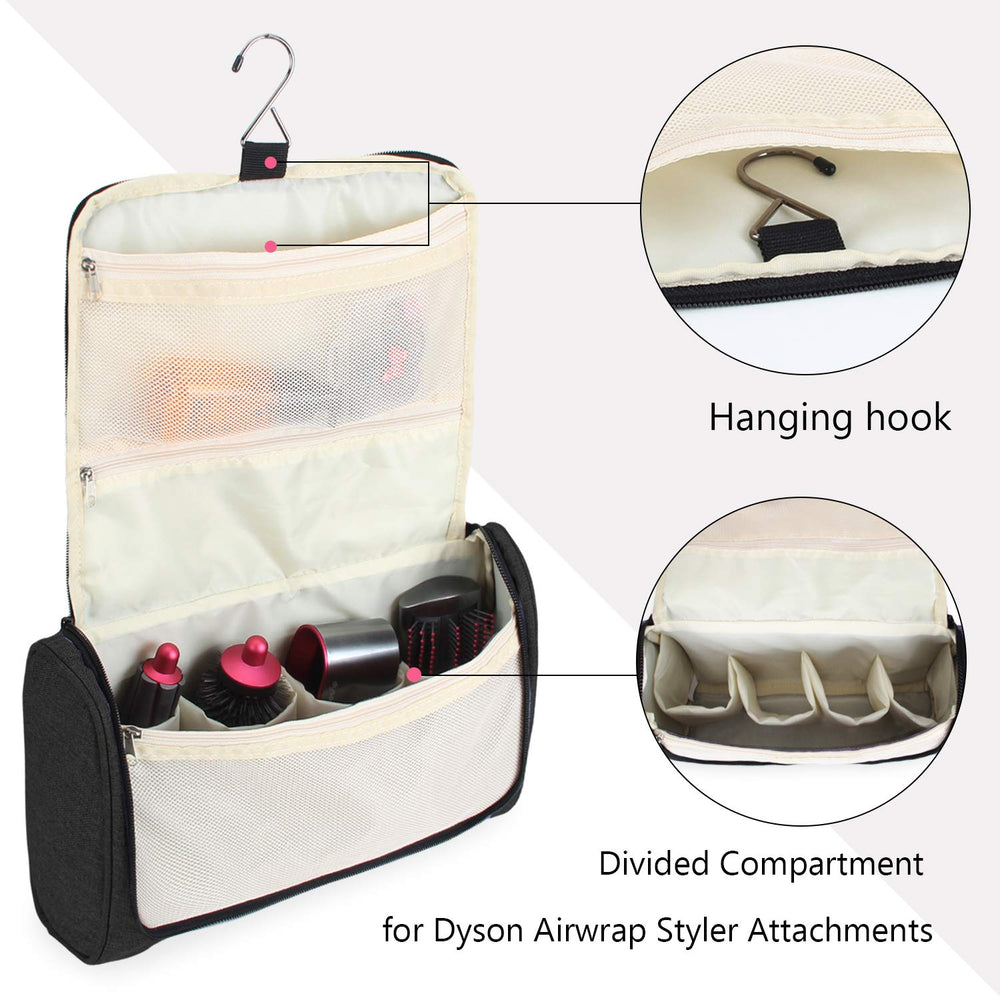Teamoy Dyson Airwrap bag highlights divided compartments for easy attachment storage.