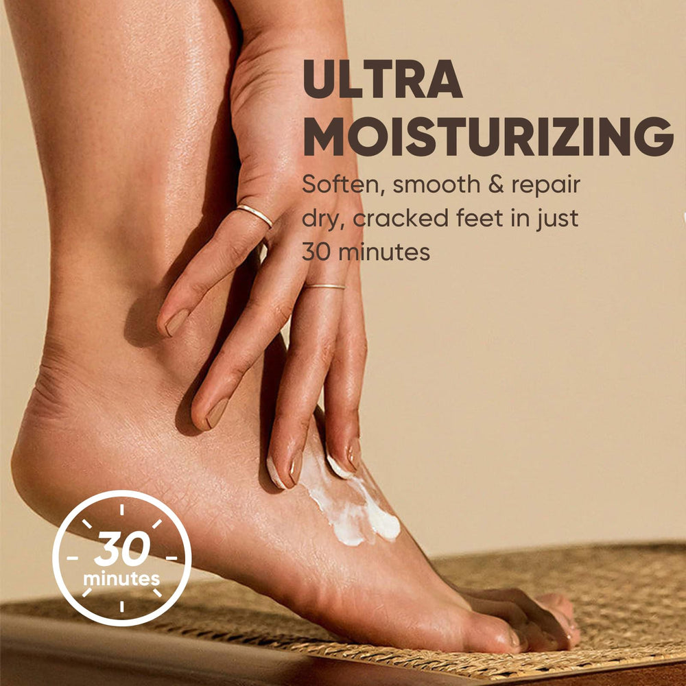 TEAWOO foot mask closeup with castor and jojoba oils for nourishment.