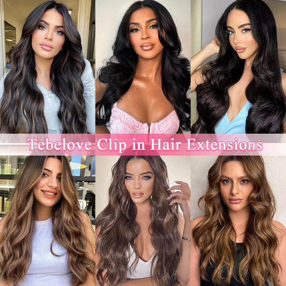 Tebelove clip-in set quick to apply for instant volume
