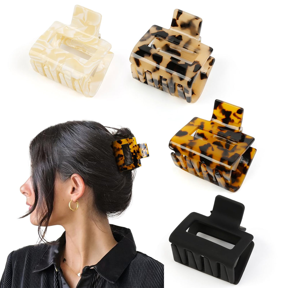 TEBIEKOY marble clip close-up showing secure hold for everyday styling.