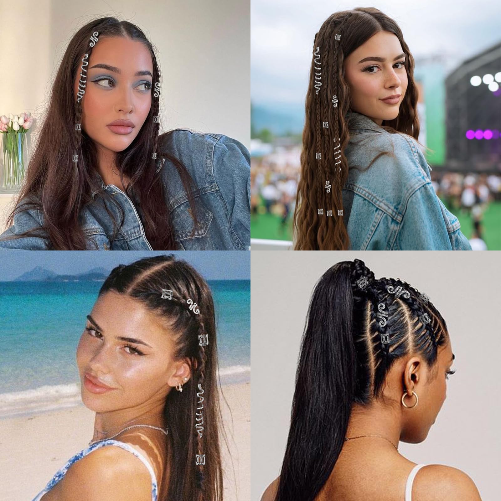TEBIEKOY metallic hair jewels shine for photoshoots and nightlife