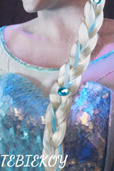 TEBIEKOY Rapunzel wig in blue for a vibrant, festival-ready look