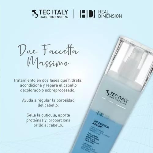 Tec Italy Due Faccetta Massimo shine-enhanced hair after treatment close-up.