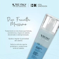 Tec Italy Due Faccetta Massimo shine-enhanced hair after treatment close-up.