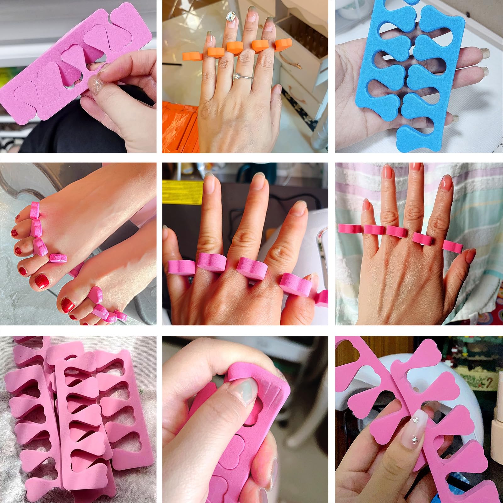 Tecbeauty separadores de dedos para uñas, diseño suave y cómodo.