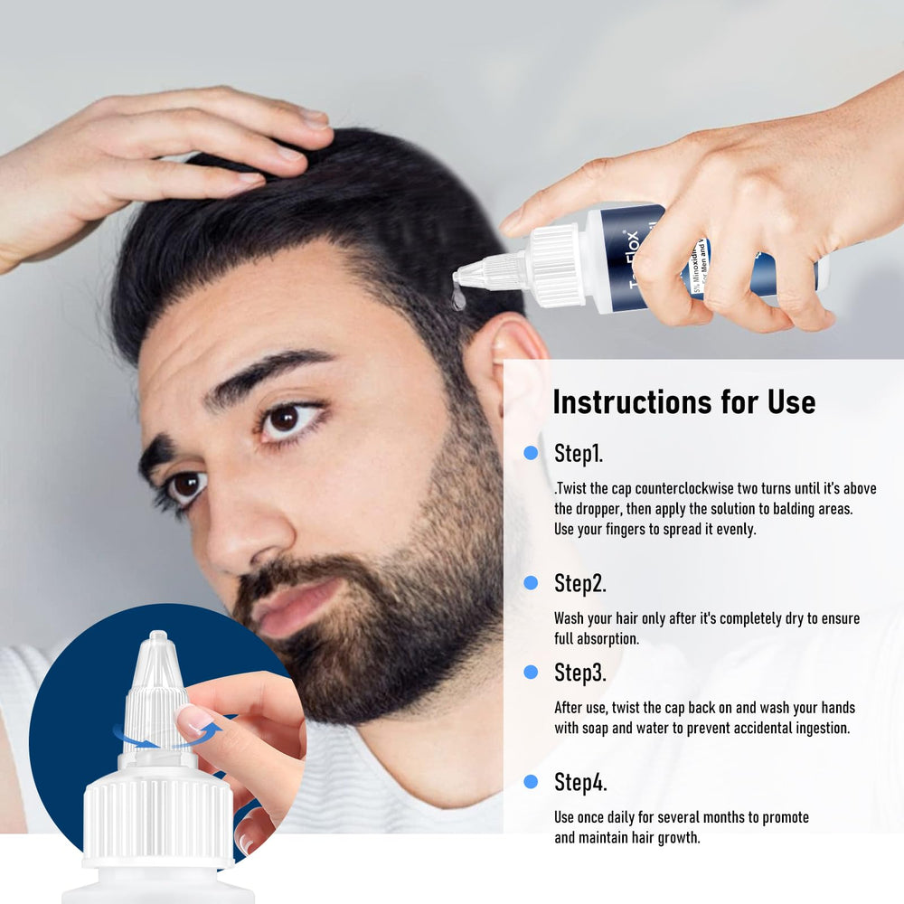 TECFLOX daily-use minoxidil routine image illustrates at-home care convenience.