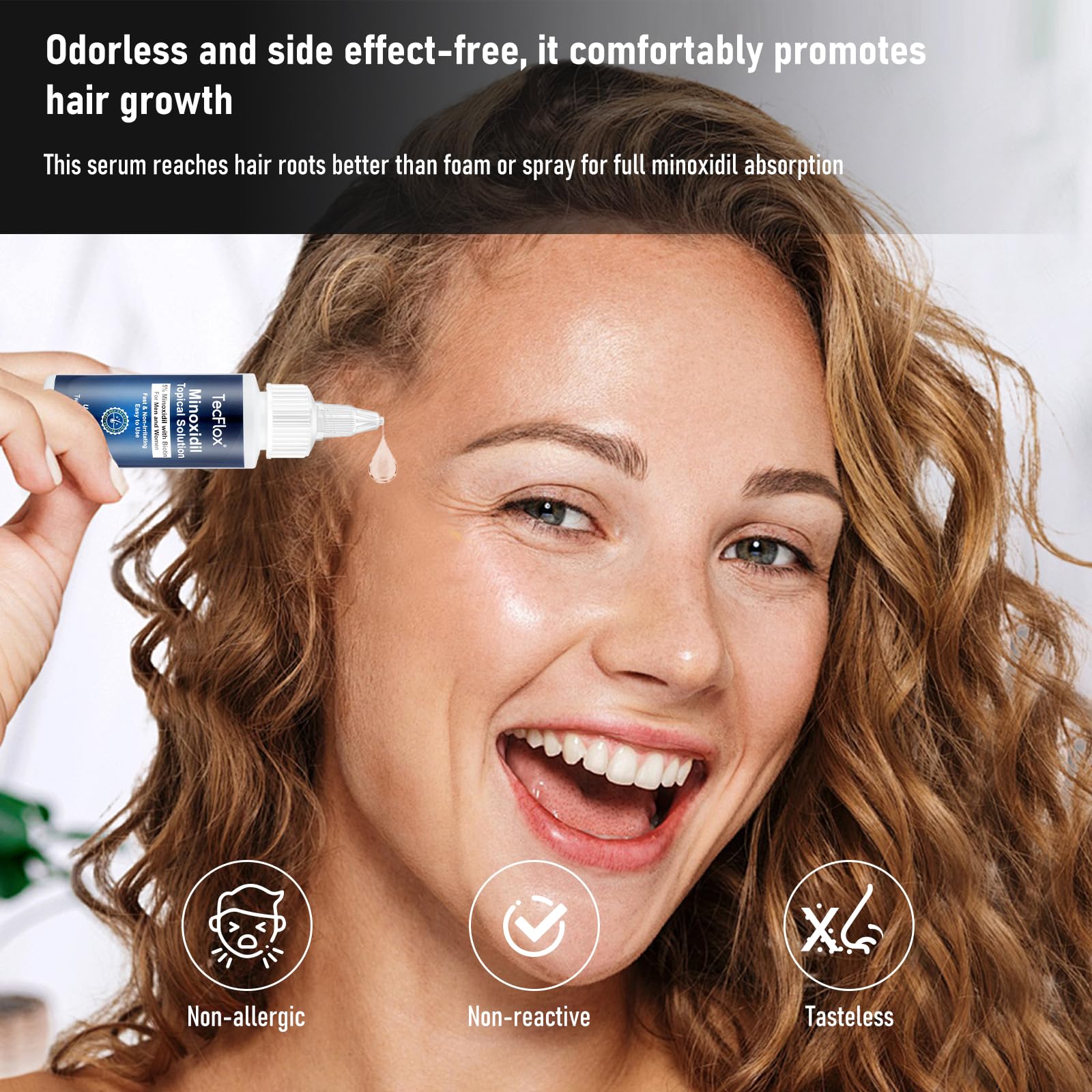 TECFLOX unscented formula emphasizes quick absorption without fragrance.