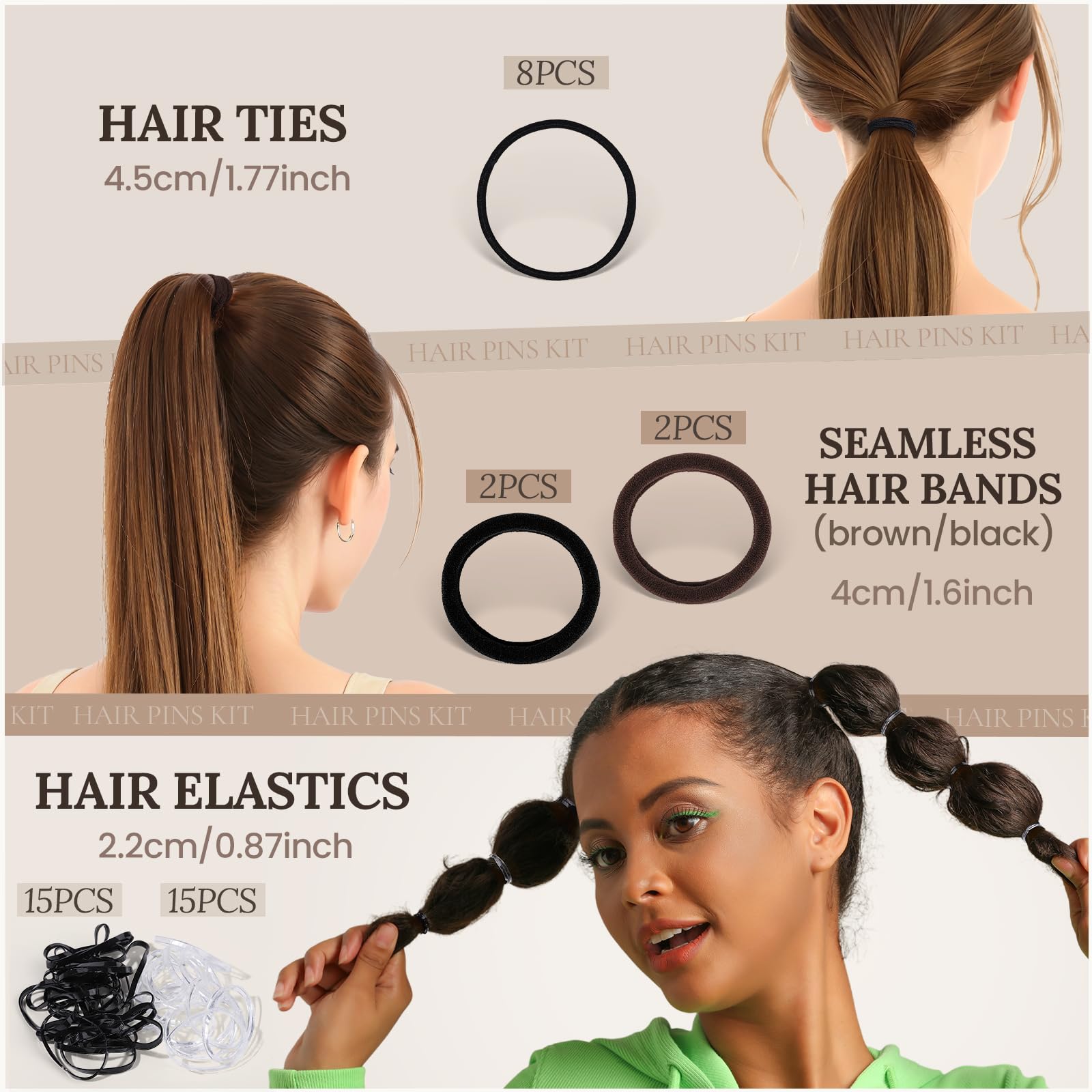 Teenitor clear and black hair bands offer versatile, subtle hold
