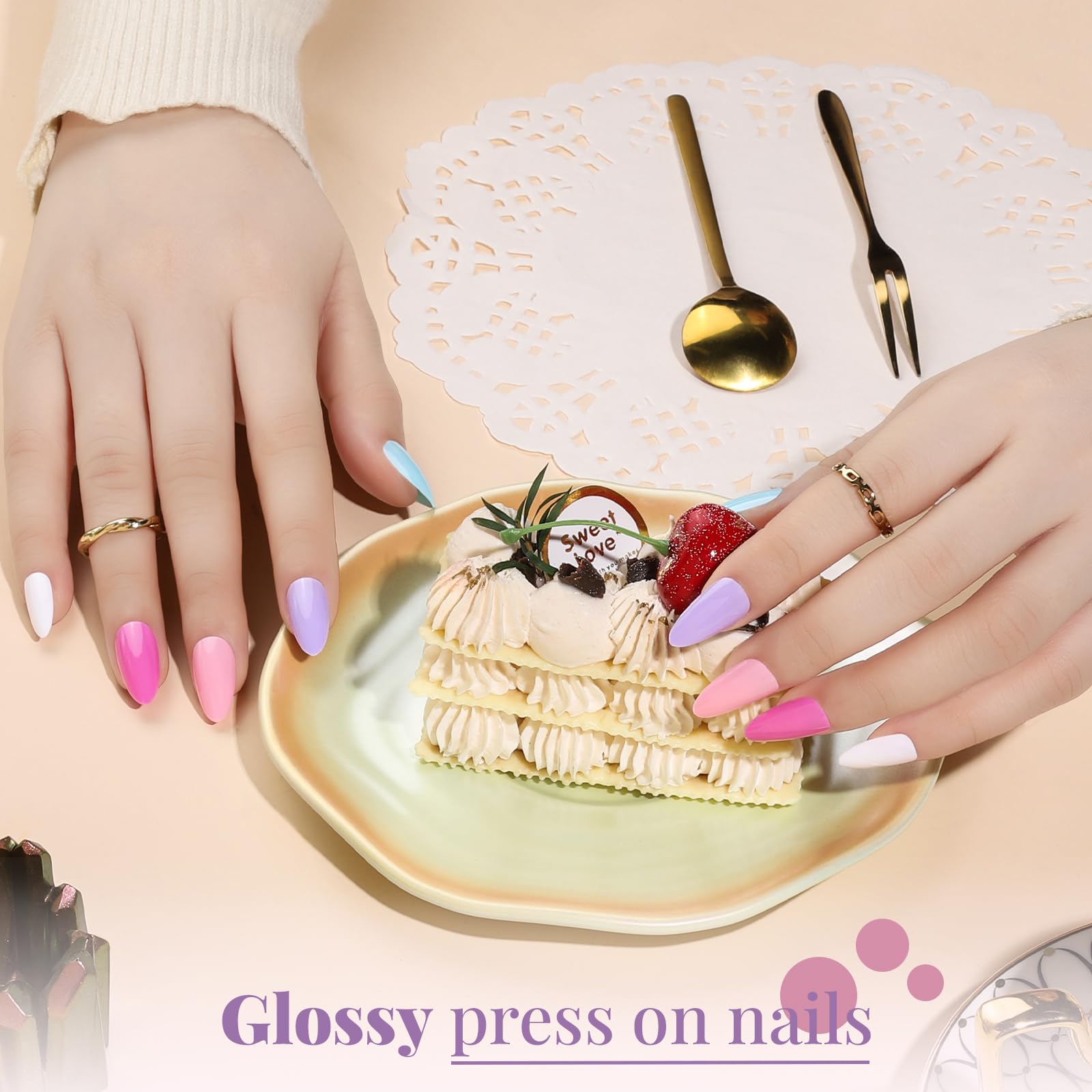 Teenitor press-on kit includes glue, tabs, files, and tools for quick DIY manicures.