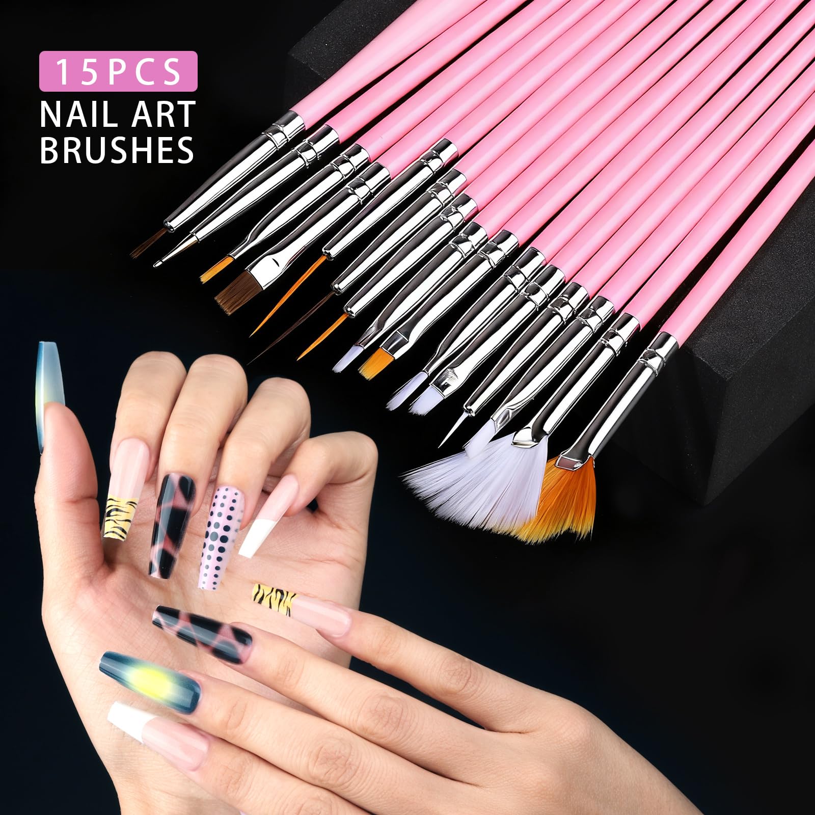 Teenitor colorful and silver nail gems to enrich manicure designs.