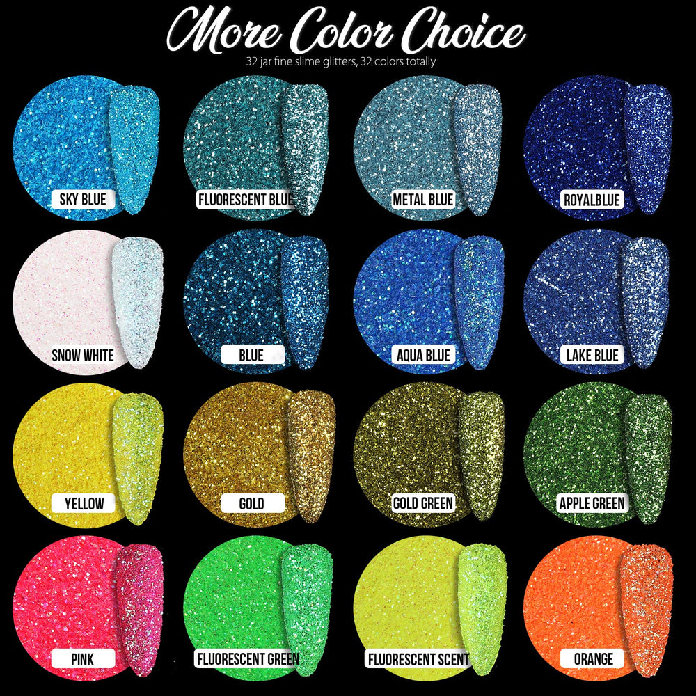 Teenitor fine glitter 32 colors packaging highlights organized jars