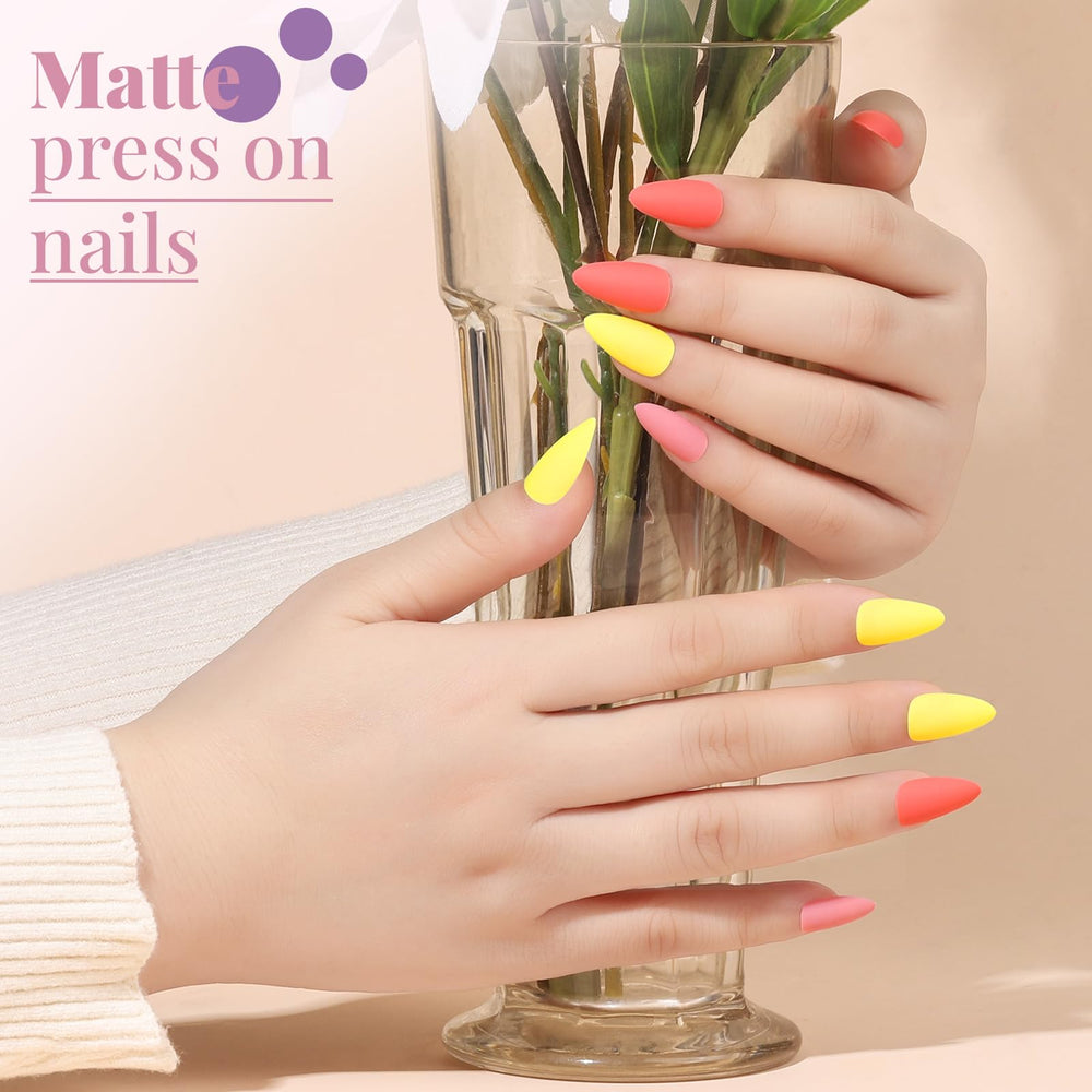Teenitor glitter nails four designs add party-ready sparkle and statement accents.