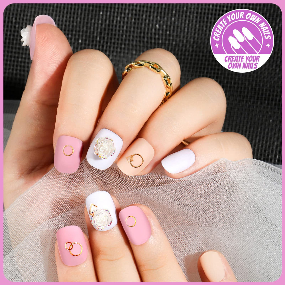 Teenitor nail art stickers and charms pack, expands DIY nail design possibilities.