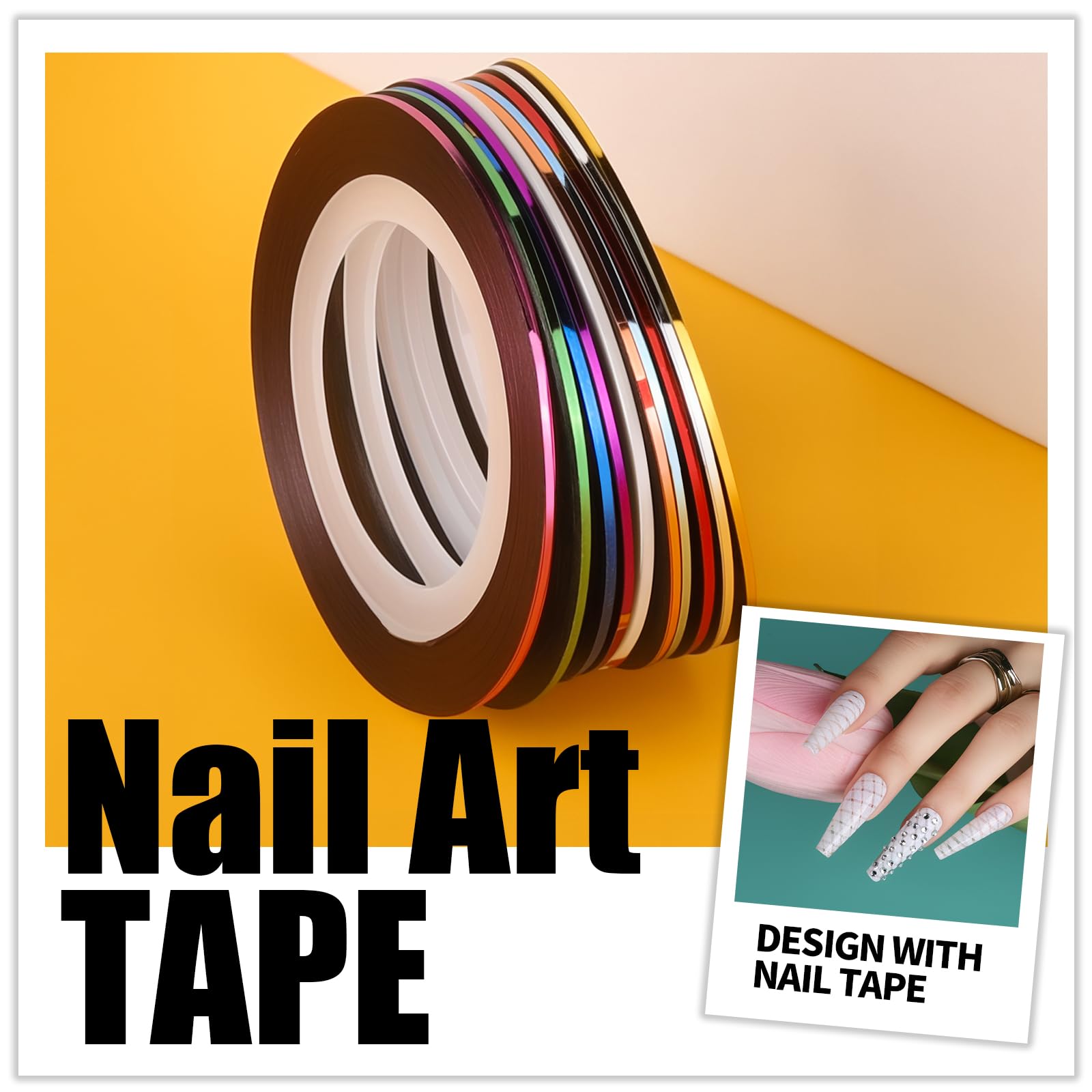 Teenitor-nail-art-tape-rolls colorful tapes for crisp edges.