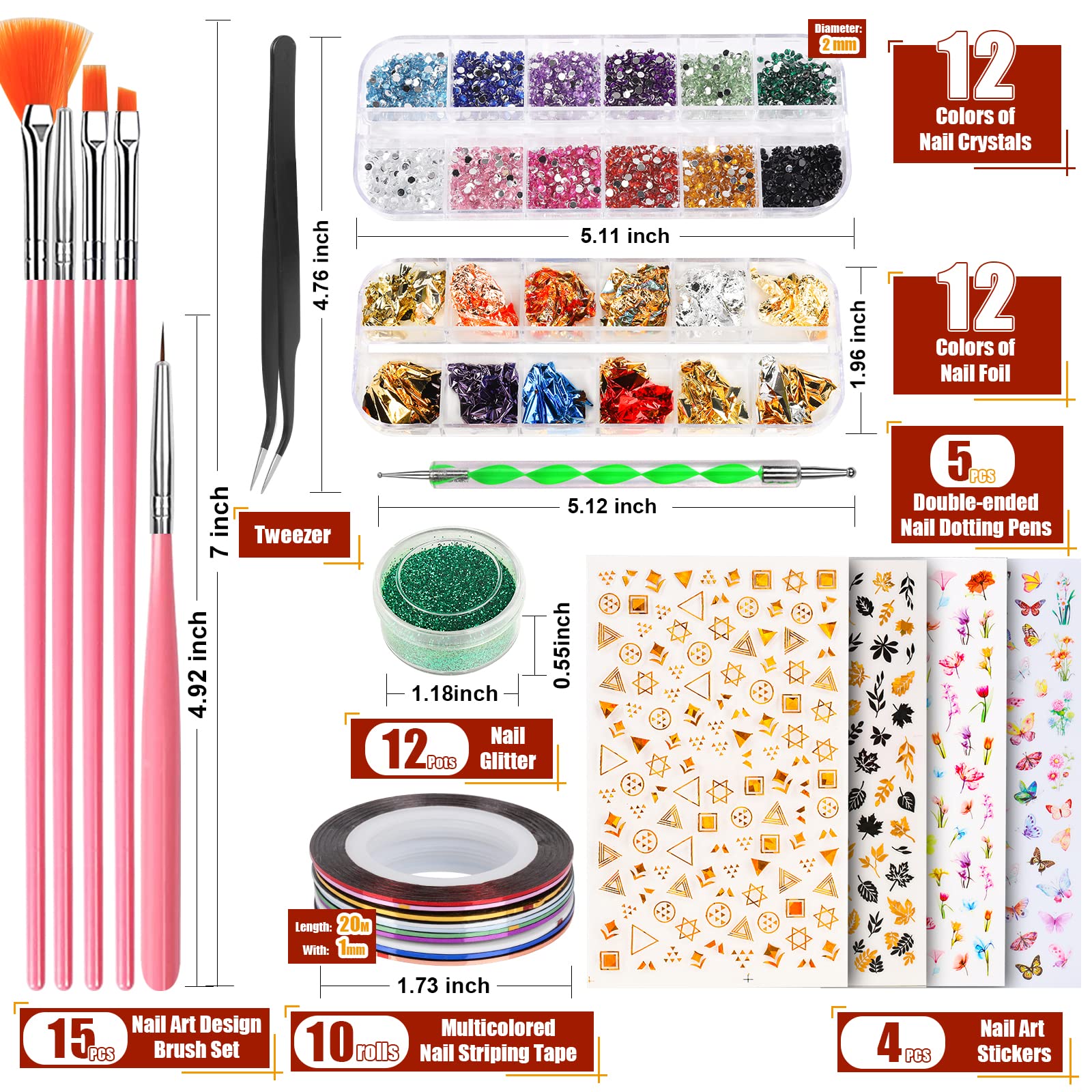 Teenitor-nail-art-tweezers help place stickers and gems precisely.