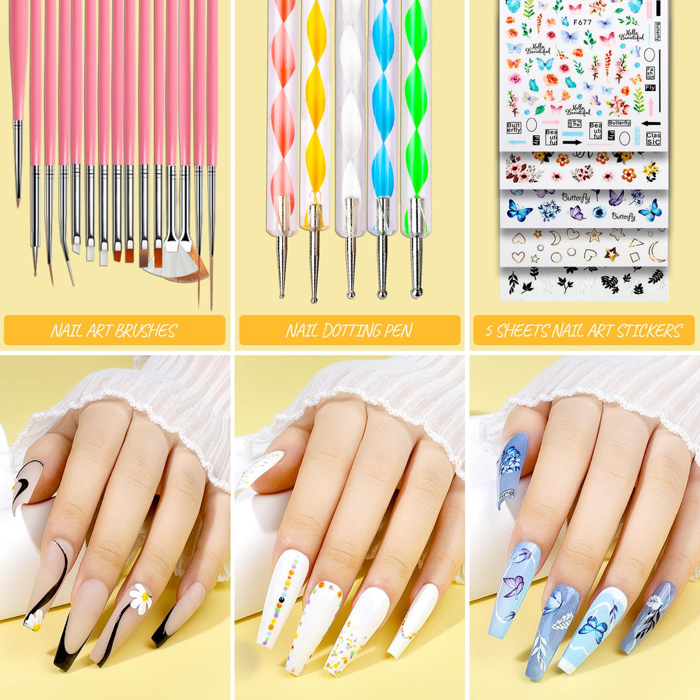 Teenitor brushes: precise tools for smooth, clean nail art application.