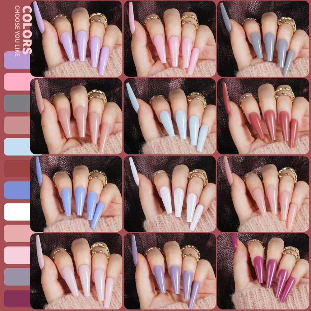 Teenitor press-on nails 24 colors kit for easy color matching and fast styling
