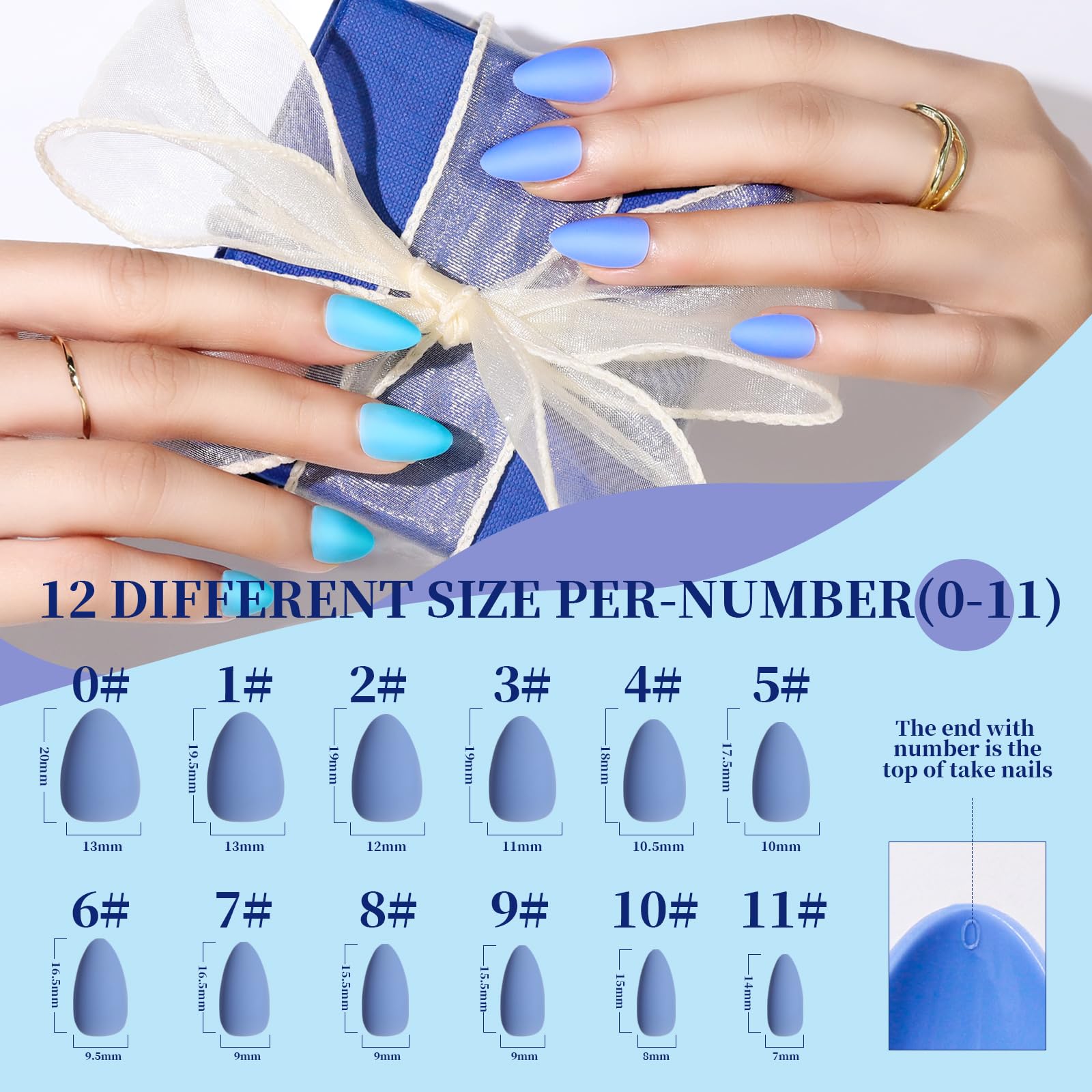 Teenitor press-on nails pre-numbered tips for easy sizing.