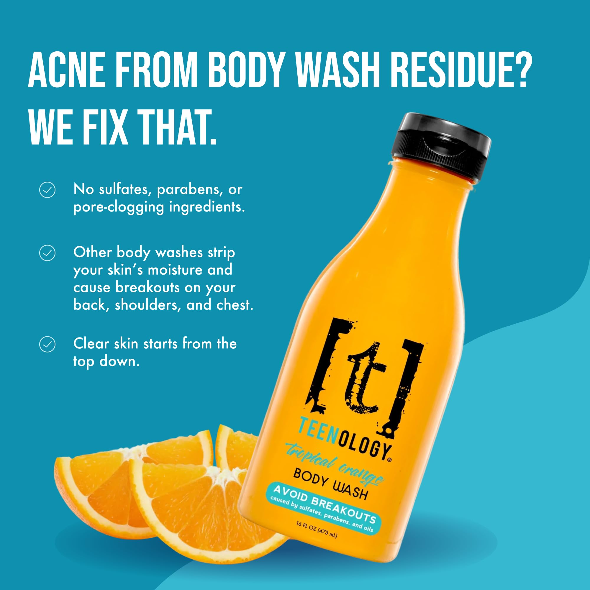 Creamy lather from Teenology Teen Body Wash delivers gentle cleansing