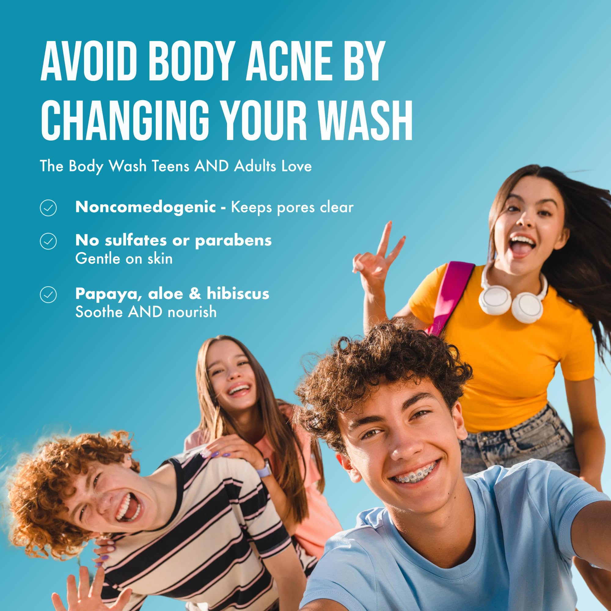 Teenology Teen Body Wash tropical orange fragrance provides a refreshing scent
