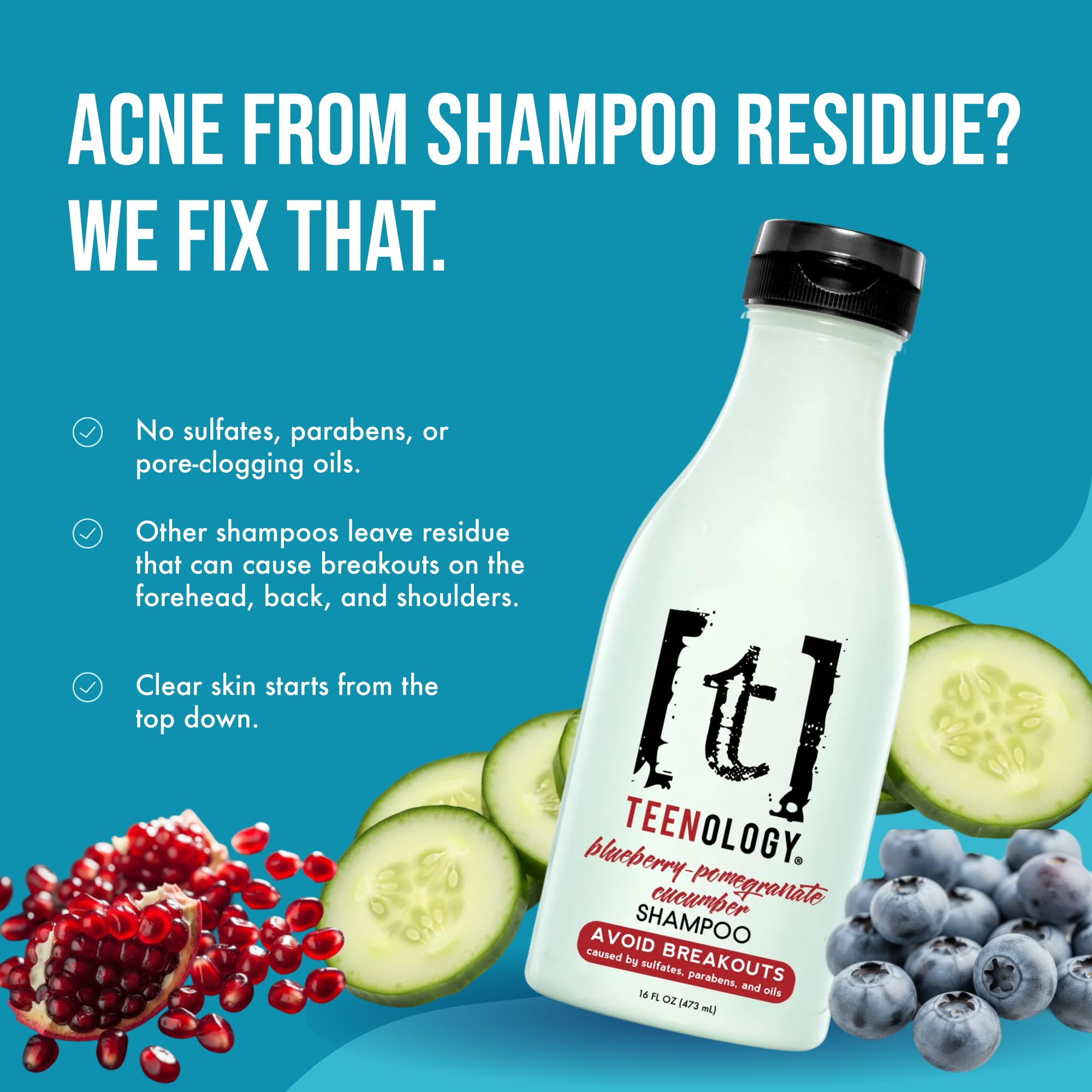 Teenology Teen Shampoo lather close-up shows rich cleanse and scalp care