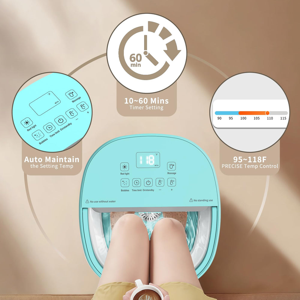 teepten foot spa-collapsible design folds compactly for storage