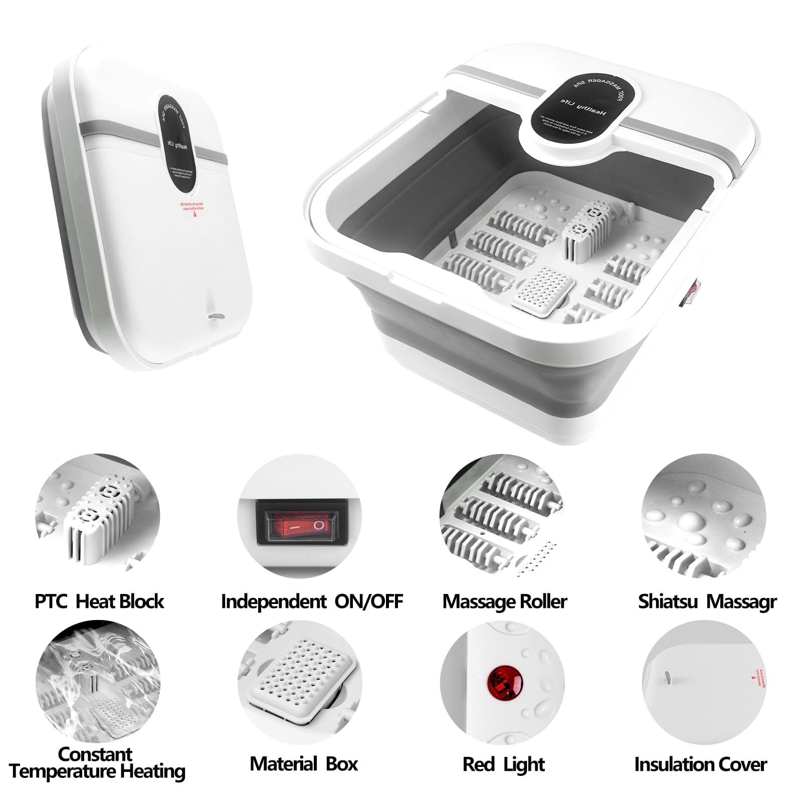 teepten foot spa eight non-motorized rollers deliver deep-tissue massage