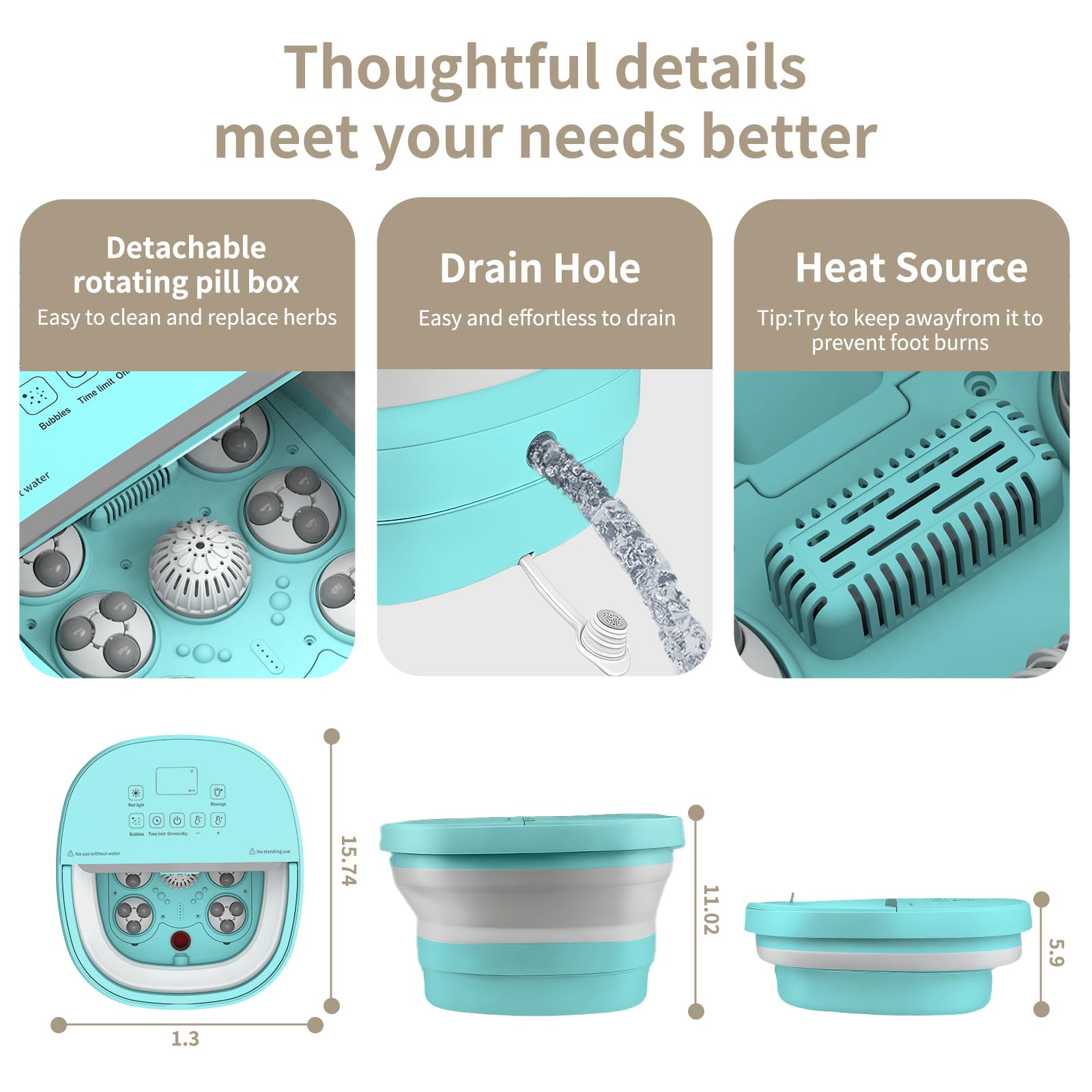 teepten foot spa-rollers-deep-massage delivers deep-tissue comfort during soaks
