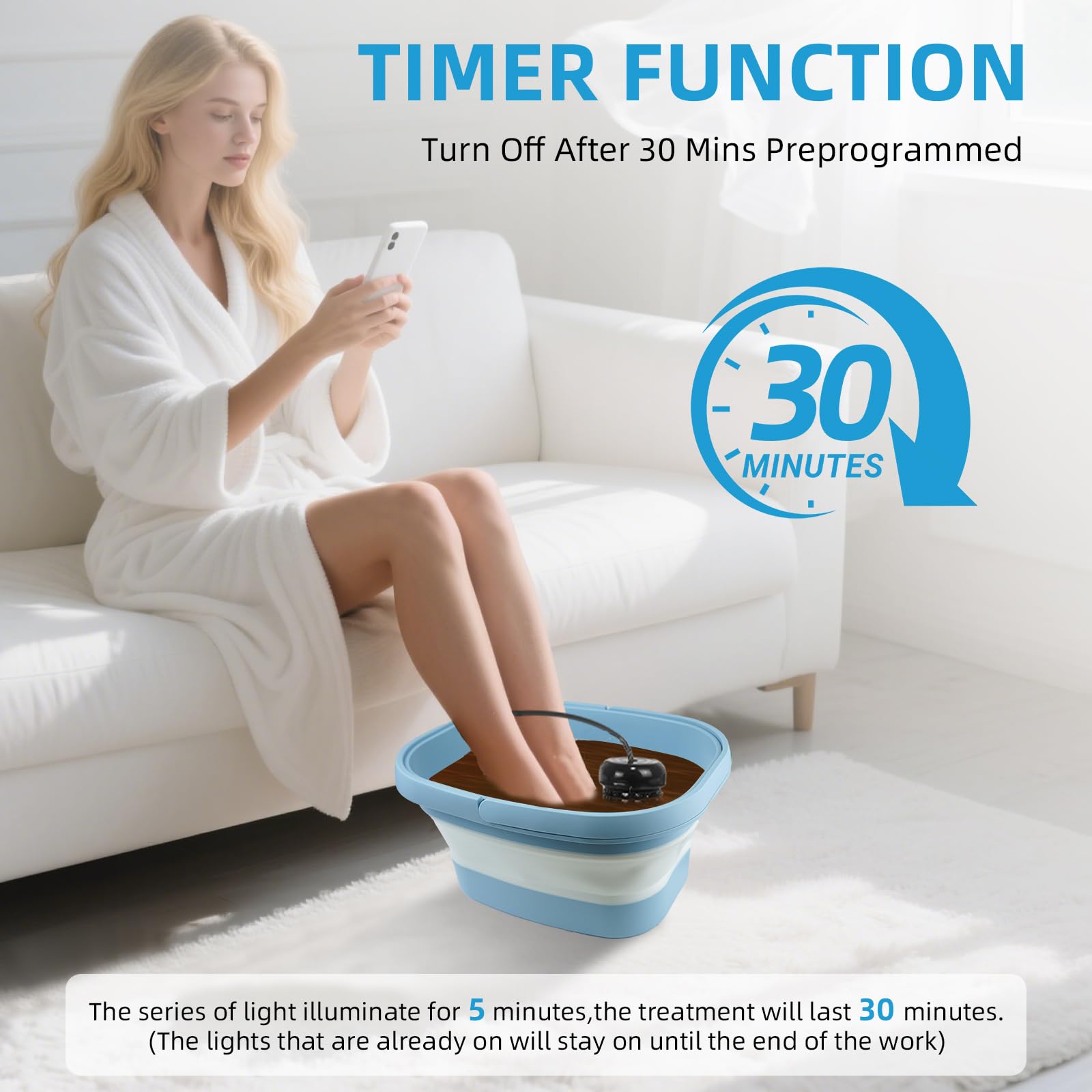 teepten ionic foot bath folding tub design for portability