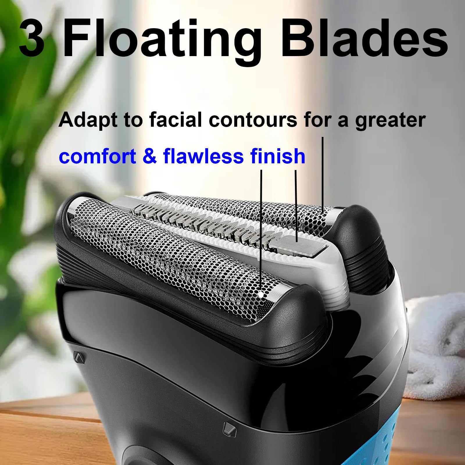 TEEYSO 32B replacement head micro-comb close-up highlights hair-capture in strokes