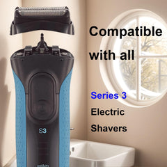 TEEYSO braun-compatible foil head pack shows compatibility with multiple Braun shavers